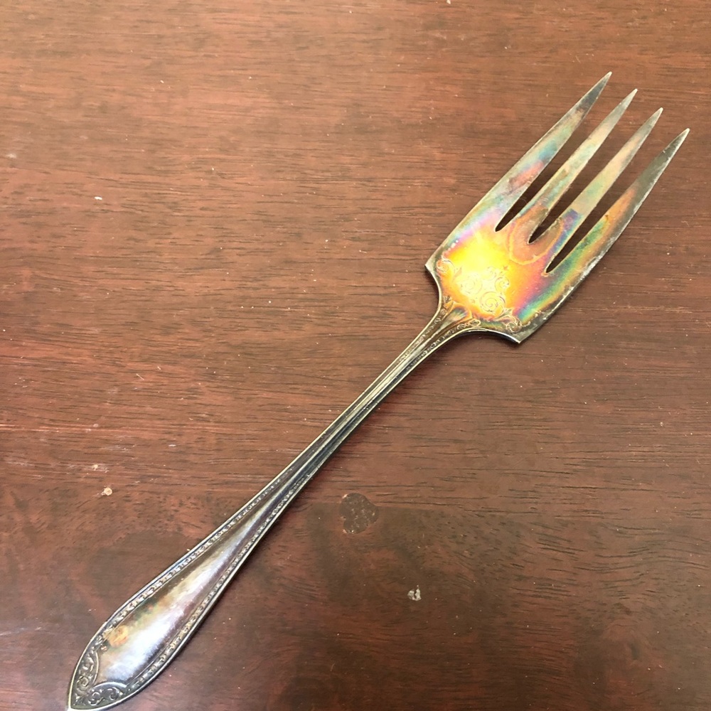 Large Community Silver Antique / Vintage Fork 8 1/2”